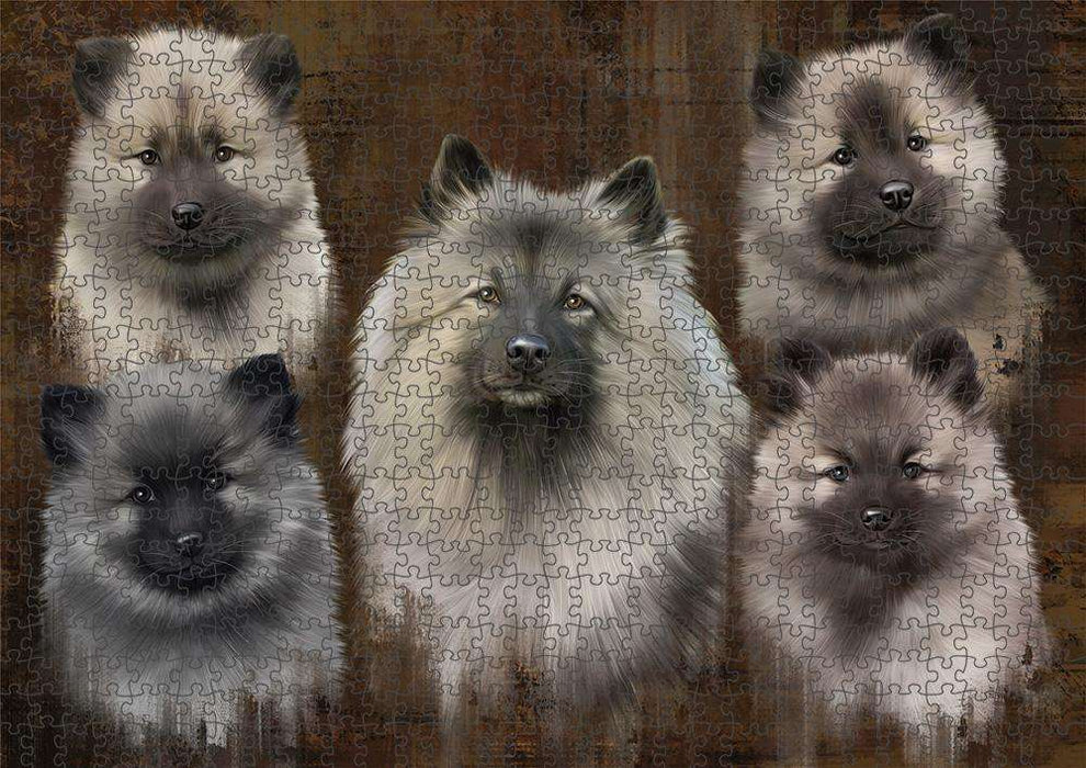 Rustic 5 Keeshond Dog Puzzle with Photo Tin PUZL83708