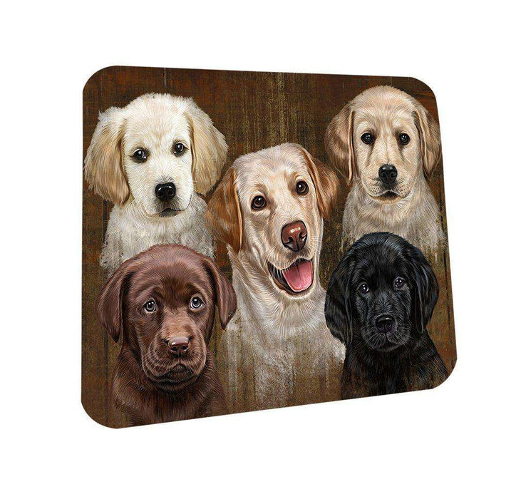 Rustic 5 Labrador Retrievers Dog Coasters Set of 4 CST48209
