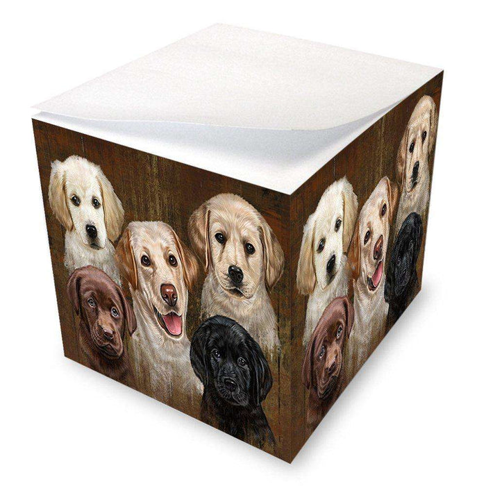 Rustic 5 Labrador Retrievers Dog Note Cube NOC48250
