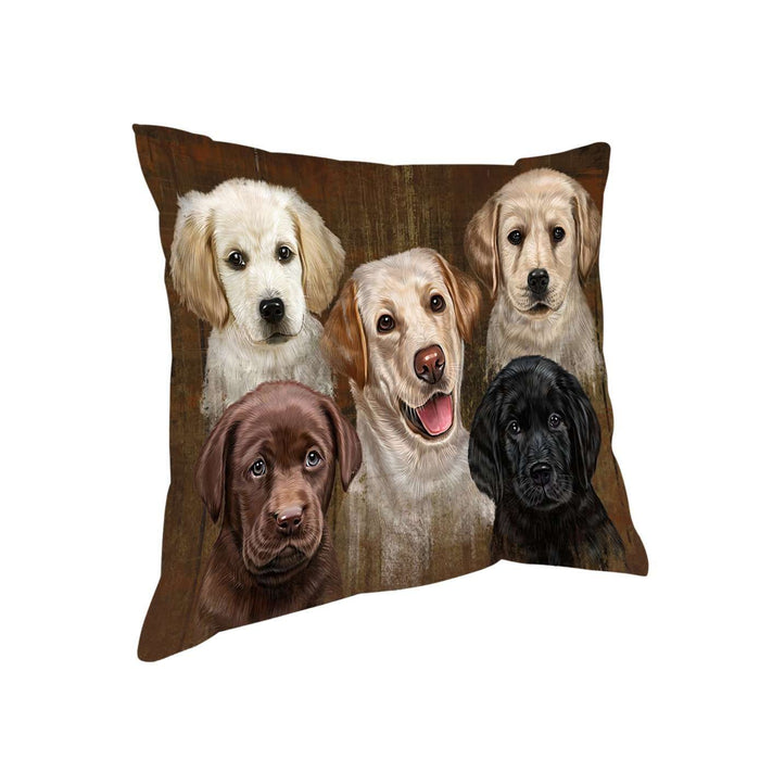 Rustic 5 Labrador Retrievers Dog Pillow PIL49052