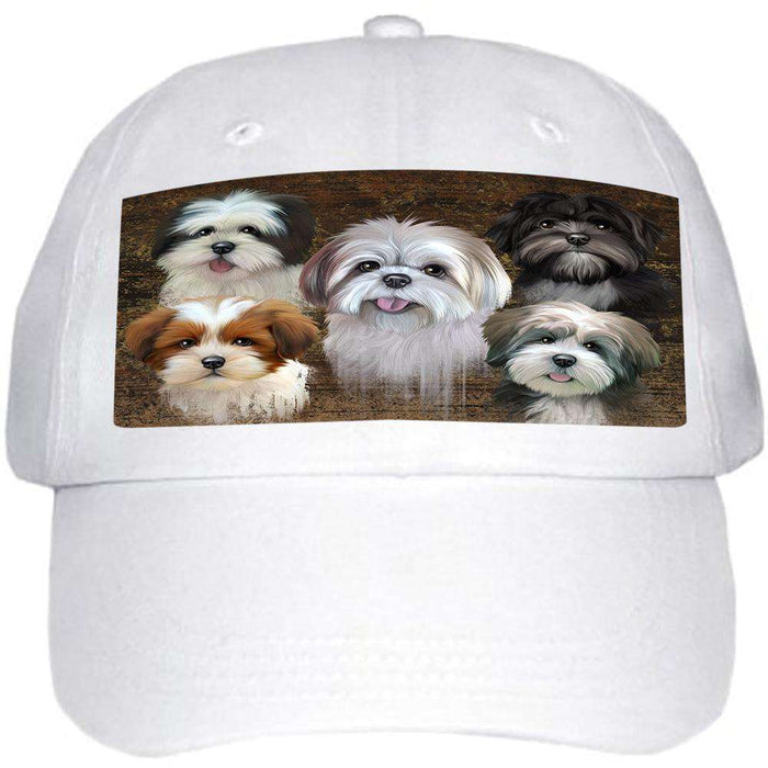 Rustic 5 Lhasa Apsos Dog Ball Hat Cap HAT54612