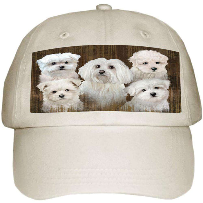 Rustic 5 Malteses Dog Ball Hat Cap HAT52122