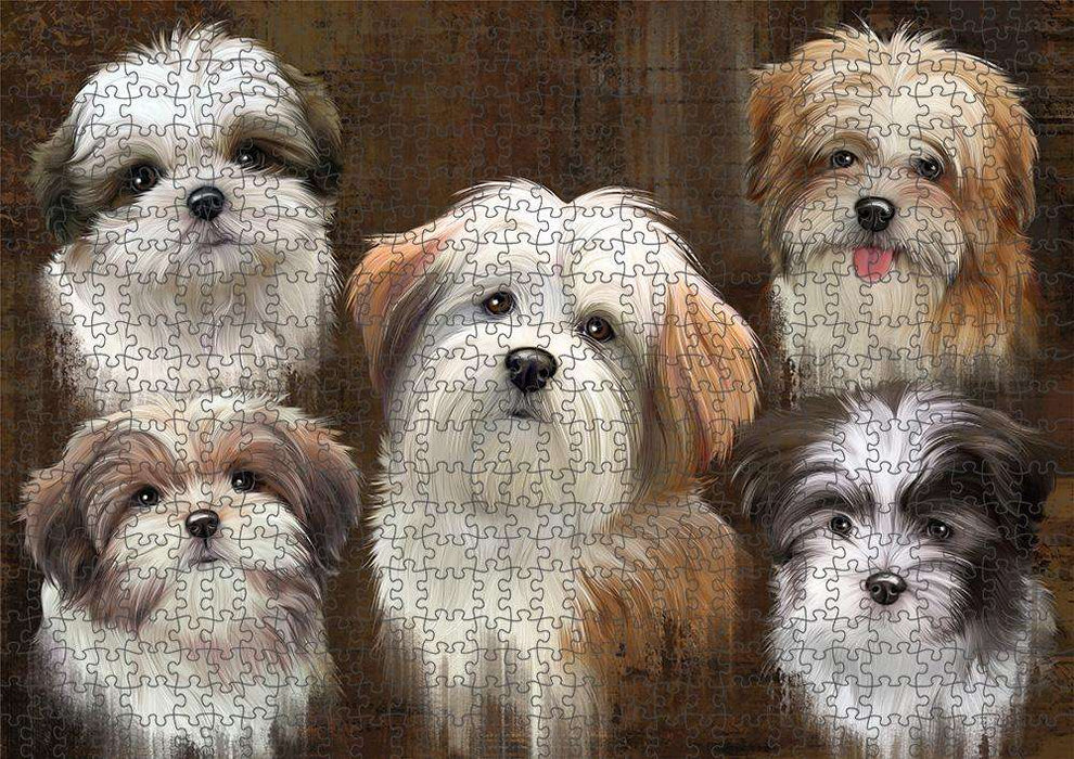 Rustic 5 Malti Tzu Dog Puzzle with Photo Tin PUZL83716