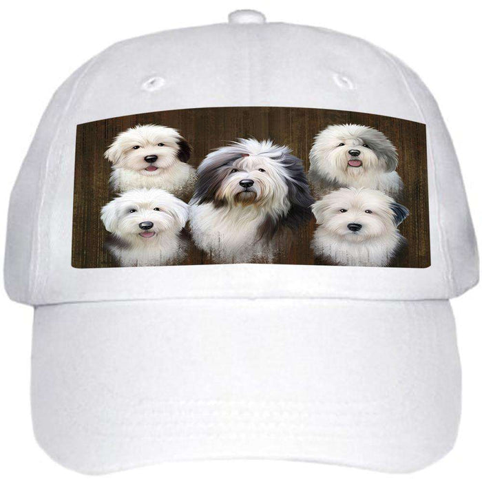 Rustic 5 Old English Sheepdogs Ball Hat Cap HAT52125