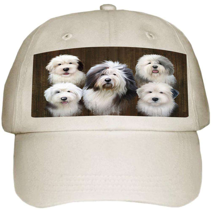 Rustic 5 Old English Sheepdogs Ball Hat Cap HAT52125