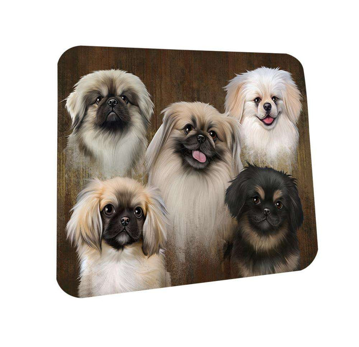 Rustic 5 Pekingeses Dog Coasters Set of 4 CST49520