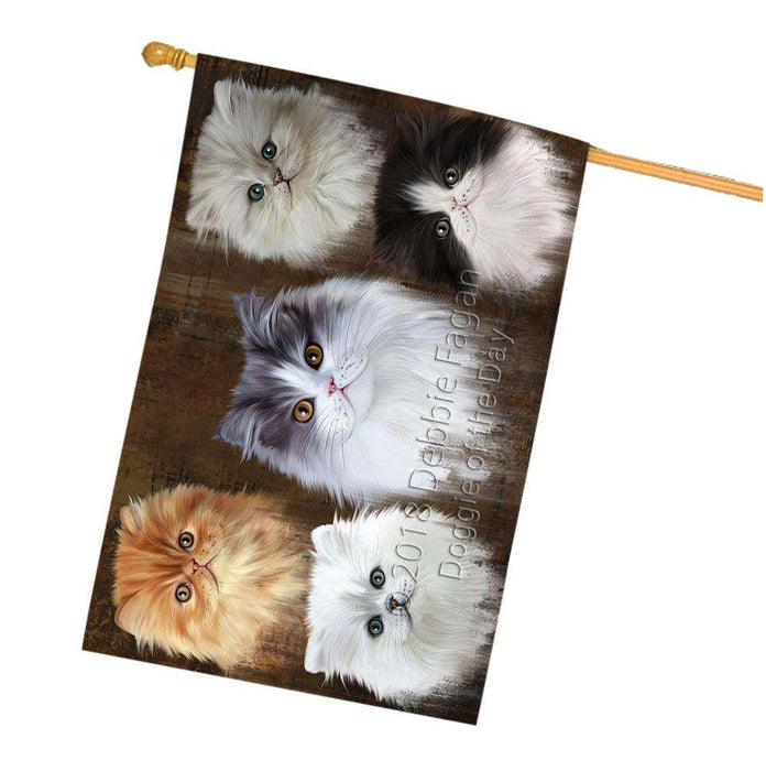 Rustic 5 Persian Cat House Flag FLG54339