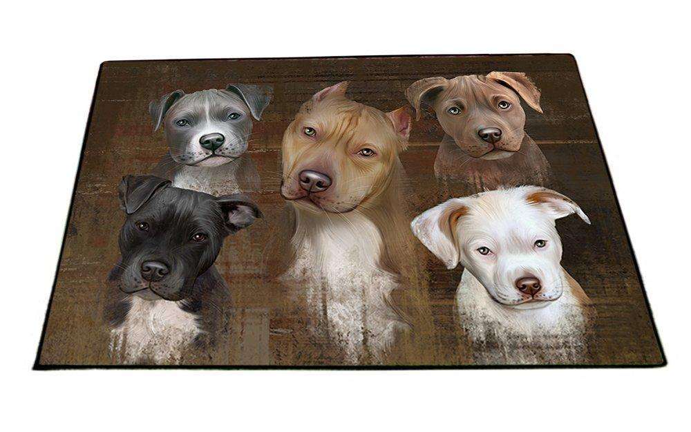 Rustic 5 Pit Bulls Dog Floormat FLMS48270