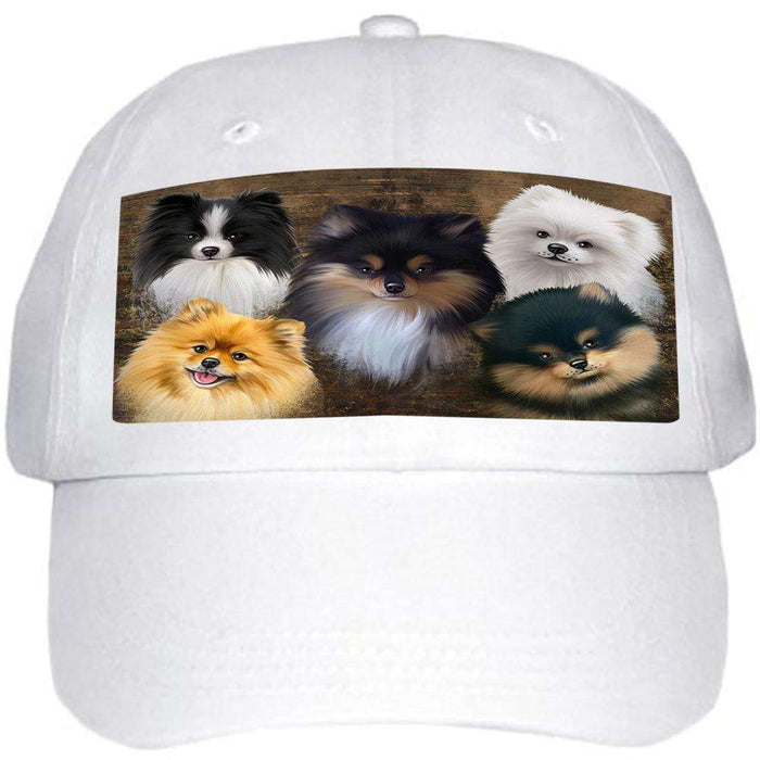 Rustic 5 Pomeranians Dog Ball Hat Cap HAT54615