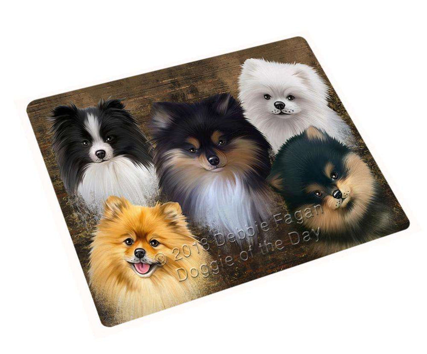 Rustic 5 Pomeranians Dog Blanket BLNKT68727