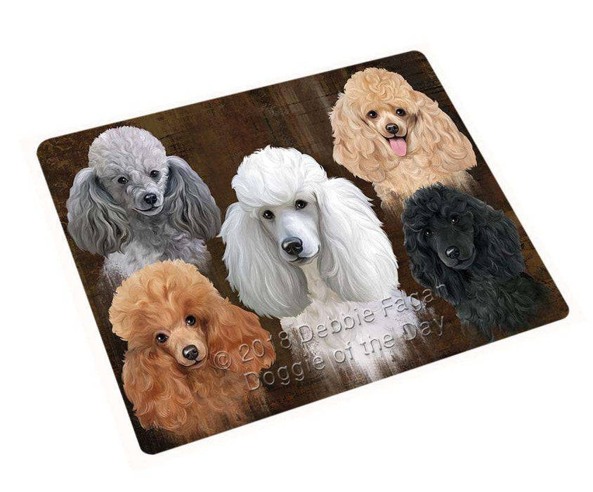 Rustic 5 Poodle Dog Large Refrigerator / Dishwasher Magnet RMAG85734