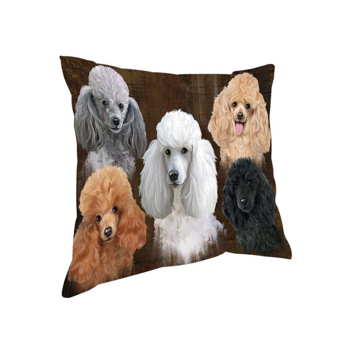 Rustic 5 Poodle Dog Pillow PIL73192