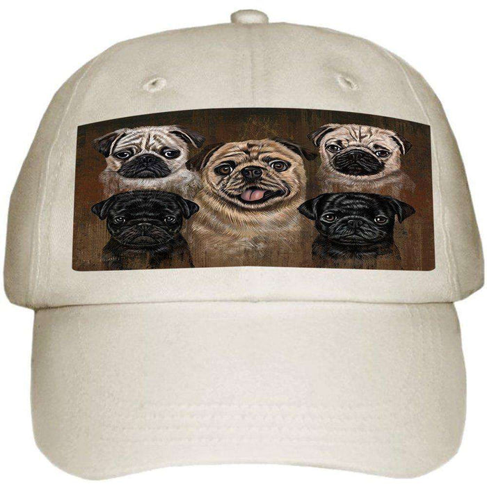 Rustic 5 Pugs Dog Ball Hat Cap HAT48501