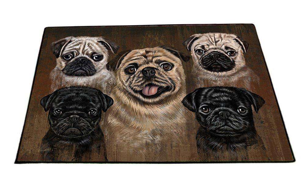 Rustic 5 Pugs Dog Floormat FLMS48456