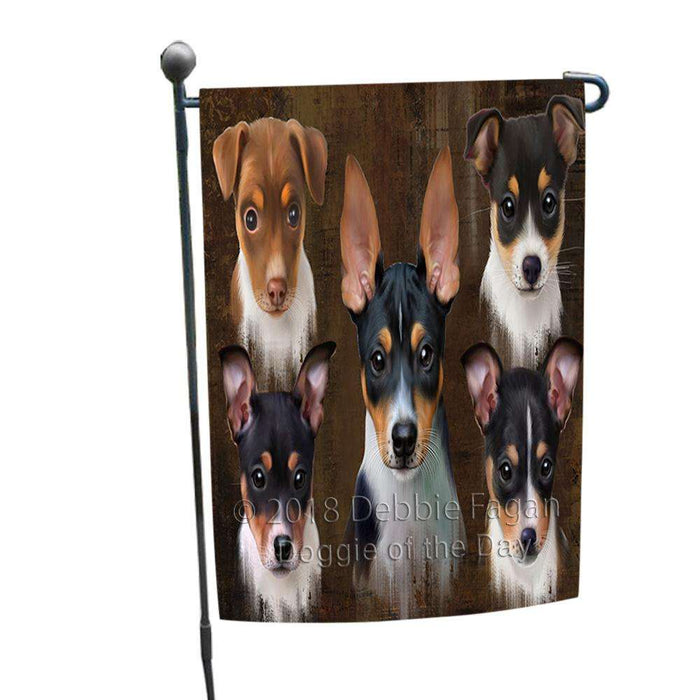 Rustic 5 Rat Terrier Dog Garden Flag GFLG54206