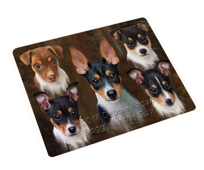 Rustic 5 Rat Terrier Dog Large Refrigerator / Dishwasher Magnet RMAG85746