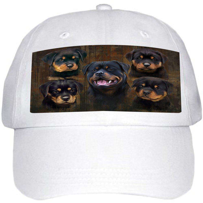 Rustic 5 Rottweilers Dog Ball Hat Cap HAT48285