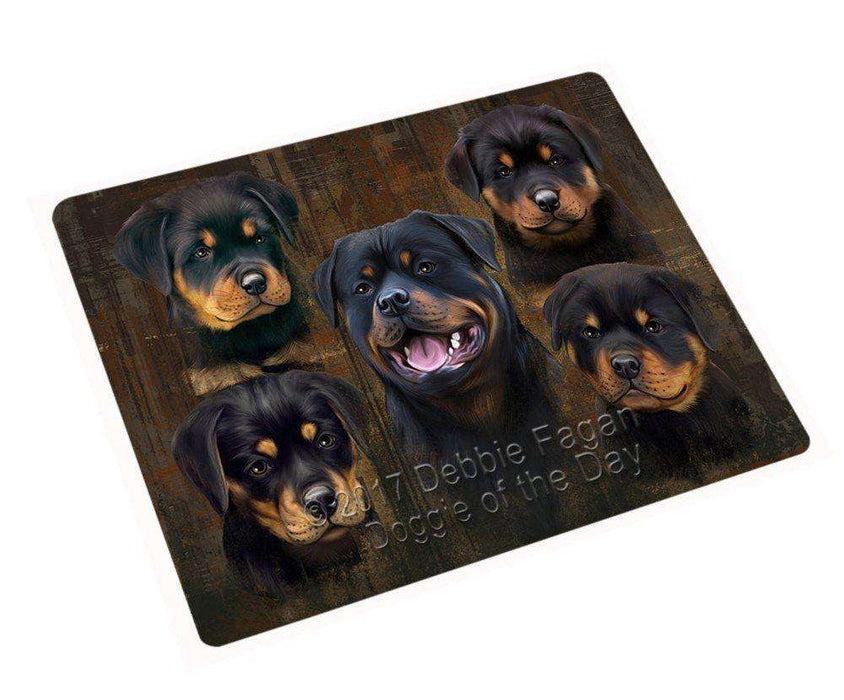 Rustic 5 Rottweilers Dog Blanket BLNKT49701
