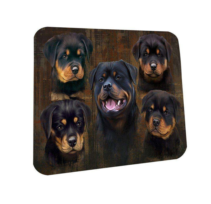Rustic 5 Rottweilers Dog Coasters Set of 4 CST48143