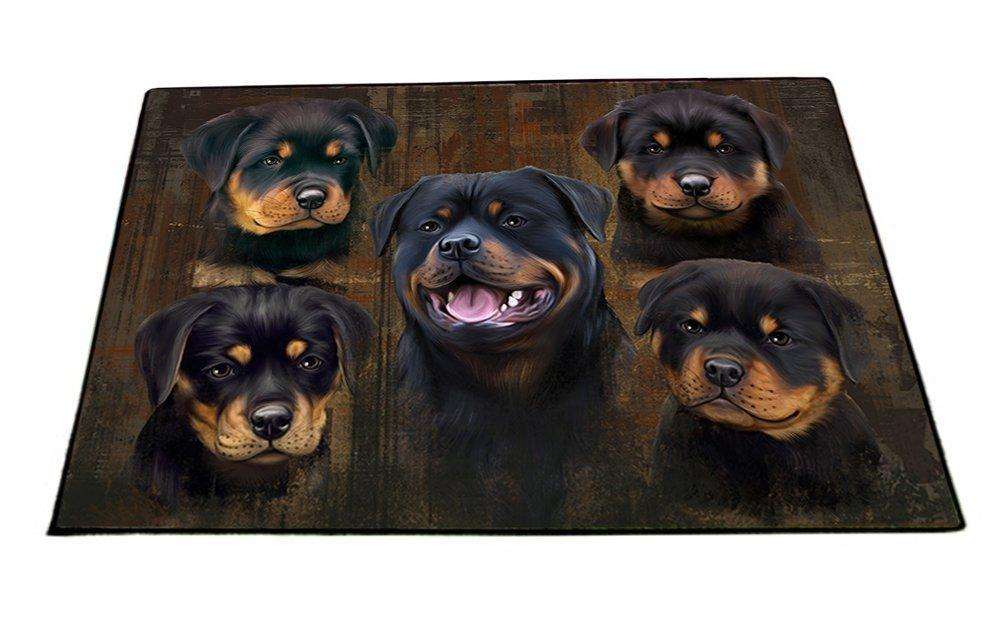 Rustic 5 Rottweilers Dog Floormat FLMS48273
