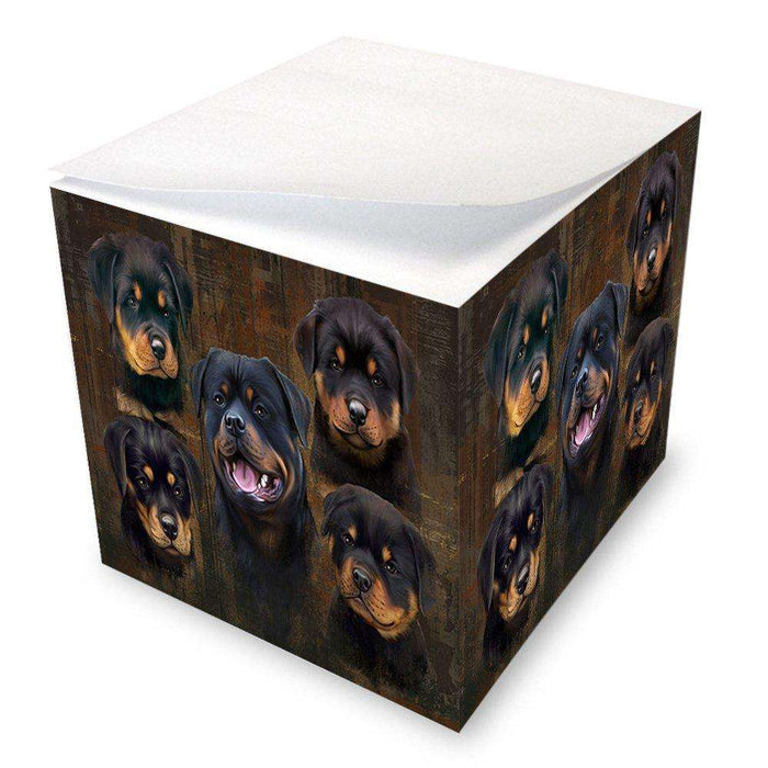 Rustic 5 Rottweilers Dog Note Cube NOC48184