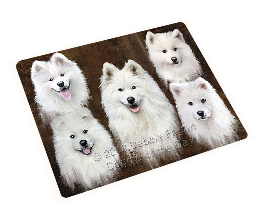 Rustic 5 Samoyed Dog Large Refrigerator / Dishwasher Magnet RMAG85758