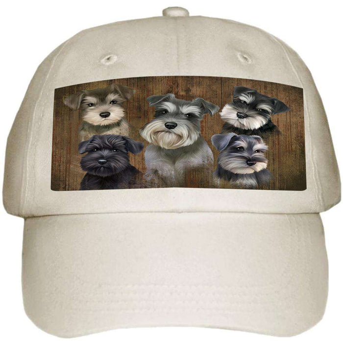 Rustic 5 Schnauzers Dog Ball Hat Cap HAT52137