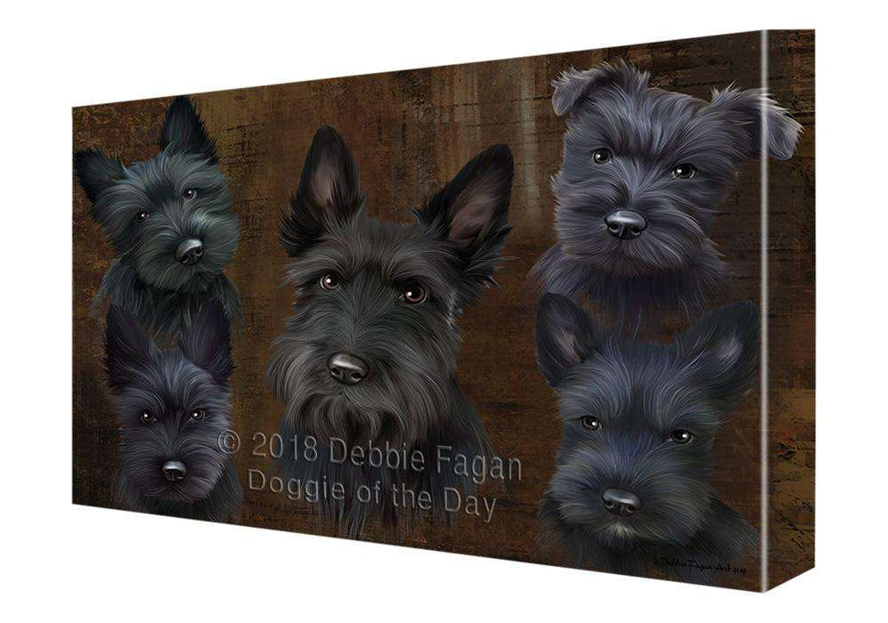 Rustic 5 Scottish Terrier Dog Canvas Print Wall Art Décor CVS105173