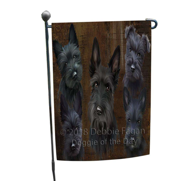 Rustic 5 Scottish Terrier Dog Garden Flag GFLG54209