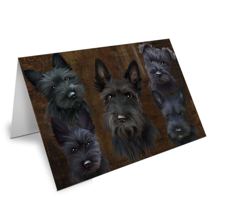 Rustic 5 Scottish Terrier Dog Handmade Artwork Assorted Pets Greeting Cards and Note Cards with Envelopes for All Occasions and Holiday Seasons GCD66470