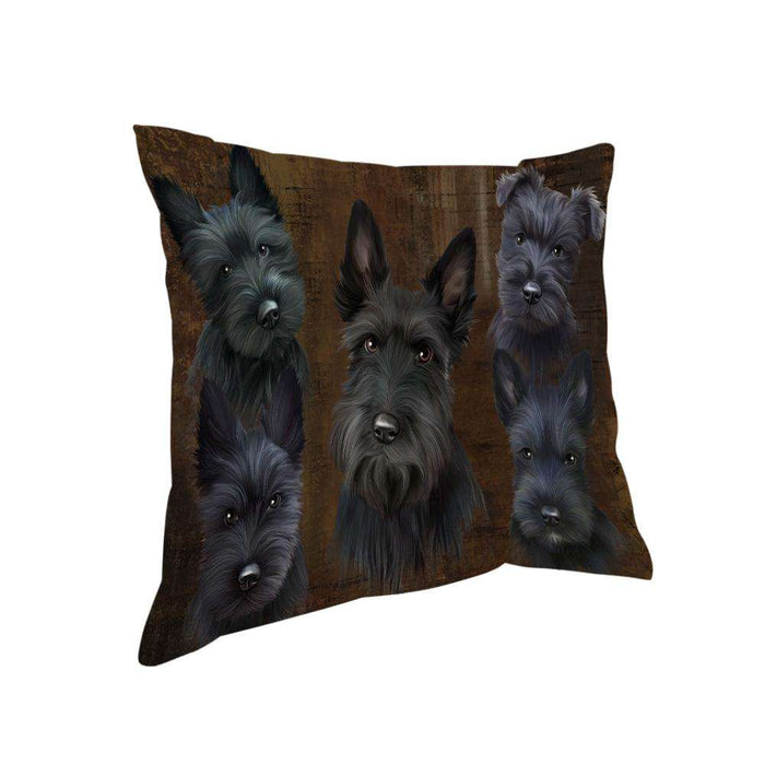 Rustic 5 Scottish Terrier Dog Pillow PIL73212