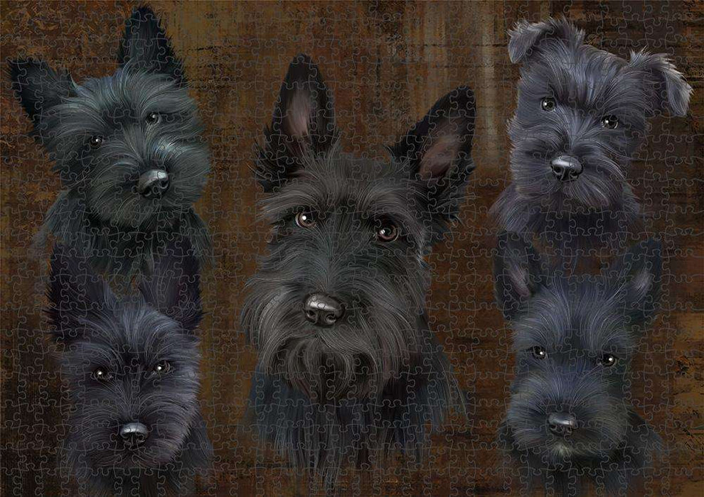 Rustic 5 Scottish Terrier Dog Puzzle with Photo Tin PUZL83744
