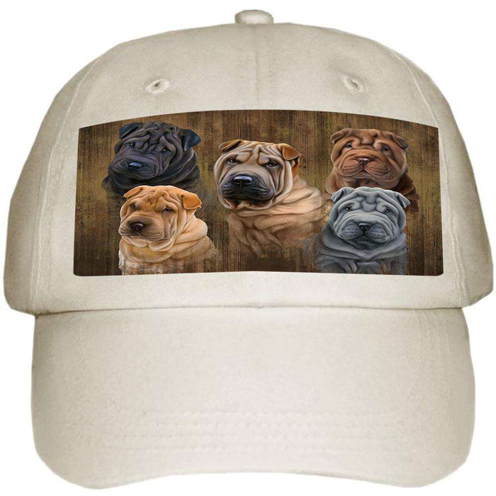 Rustic 5 Shar Peis Dog Ball Hat Cap HAT52140