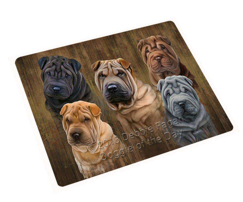 Rustic 5 Shar Peis Dog Blanket BLNKT61689