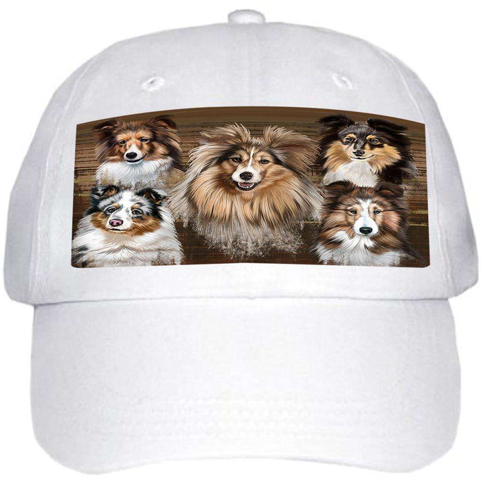 Rustic 5 Shetland Sheepdogs Ball Hat Cap HAT54618