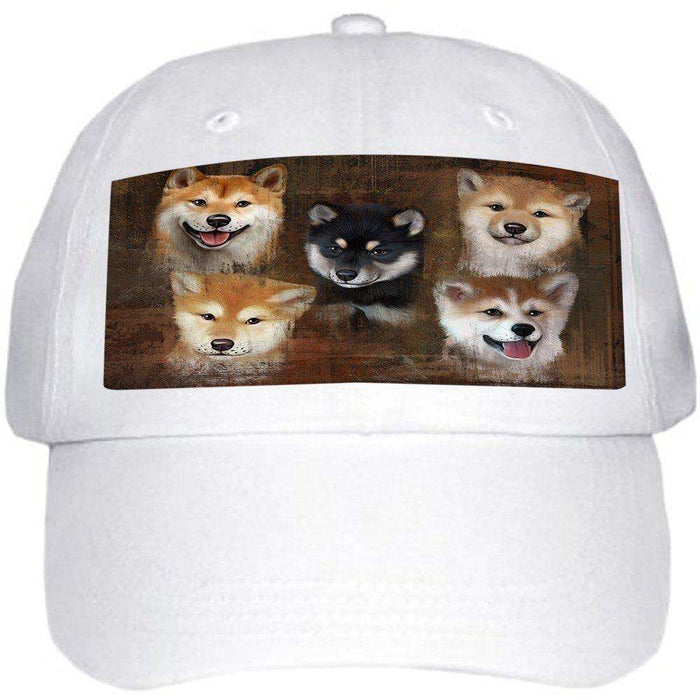 Rustic 5 Shiba Inus Dog Ball Hat Cap HAT48450