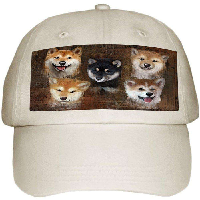 Rustic 5 Shiba Inus Dog Ball Hat Cap HAT48450
