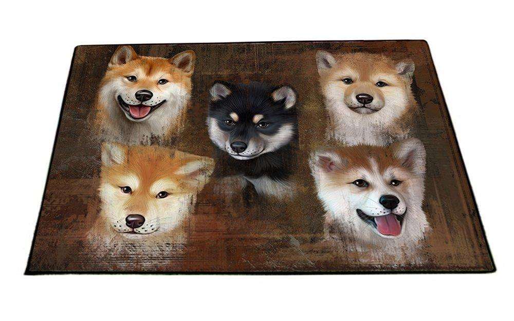 Rustic 5 Shiba Inus Dog Floormat FLMS48438