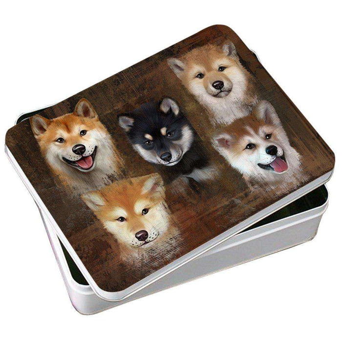 Rustic 5 Shiba Inus Dog Photo Storage Tin PITN48203