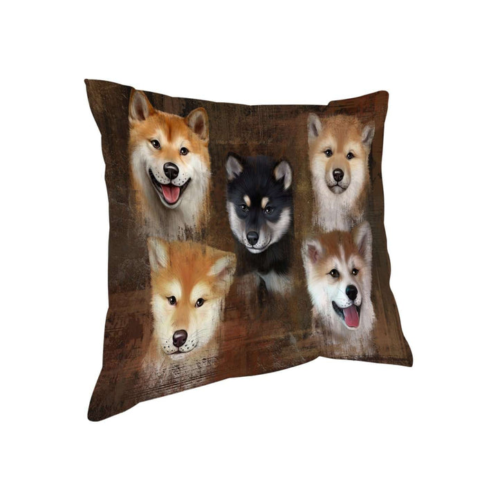 Rustic 5 Shiba Inus Dog Pillow PIL49008