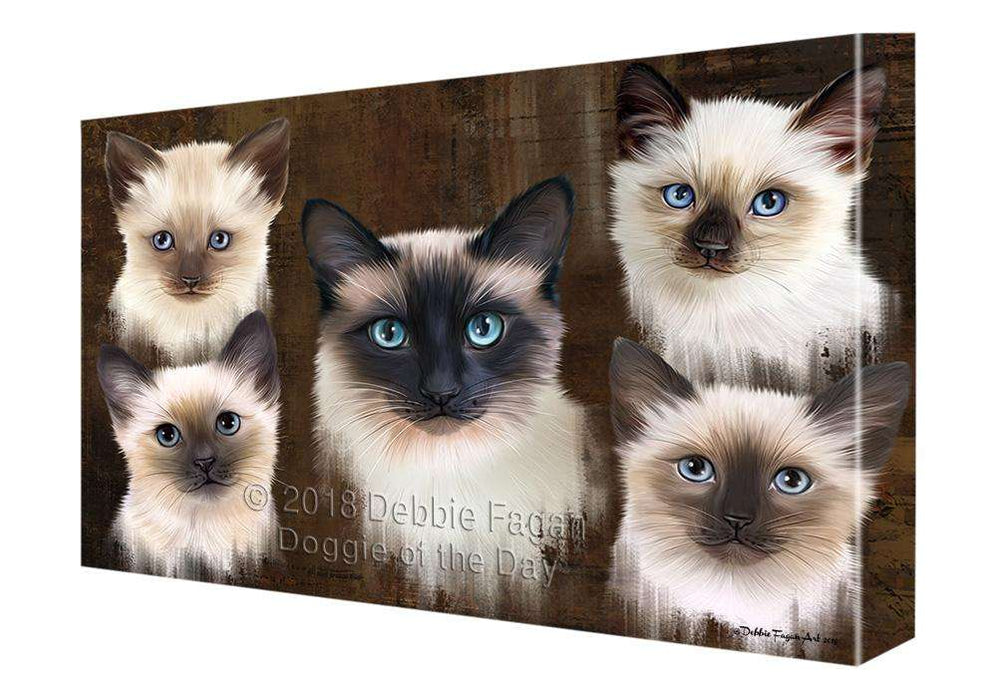 Rustic 5 Siamese Cat Canvas Print Wall Art Décor CVS105182