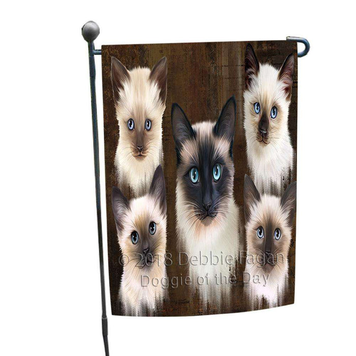 Rustic 5 Siamese Cat Garden Flag GFLG54210