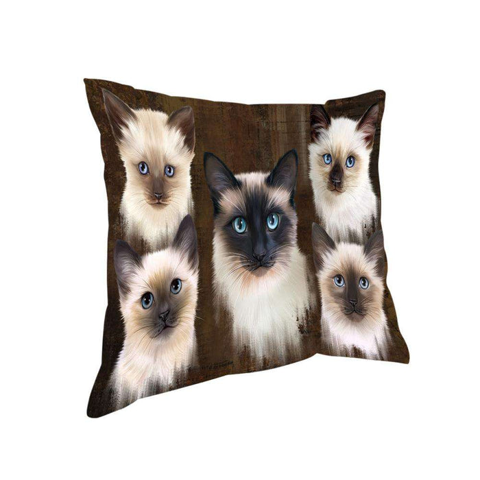 Rustic 5 Siamese Cat Pillow PIL73216