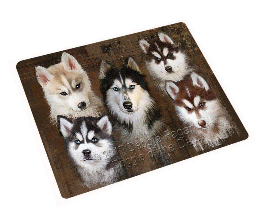 Rustic 5 Siberian Huskies Dog Blanket BLNKT49710