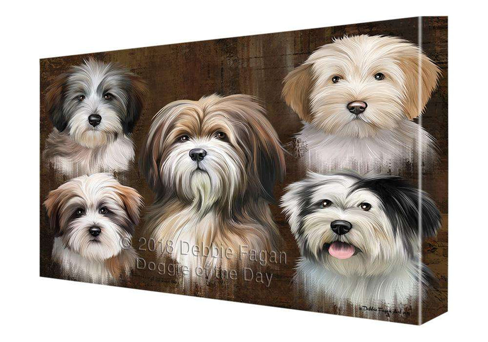 Rustic 5 Tibetan Terrier Dog Canvas Print Wall Art Décor CVS105200