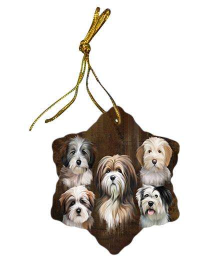 Rustic 5 Tibetan Terrier Dog Star Porcelain Ornament SPOR54141