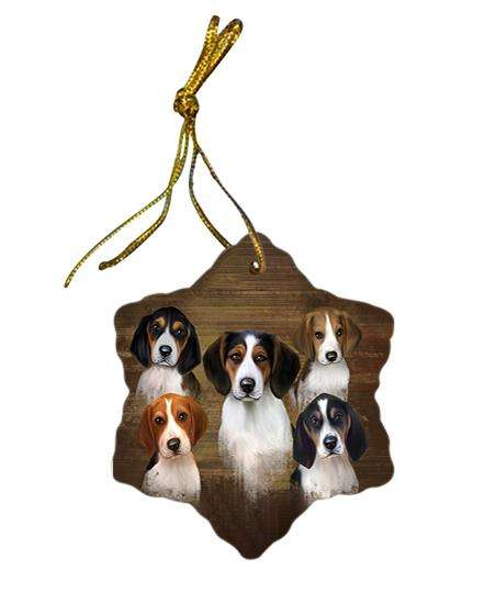Rustic 5 Treeing Walker Coonhound Dog Star Porcelain Ornament SPOR49463