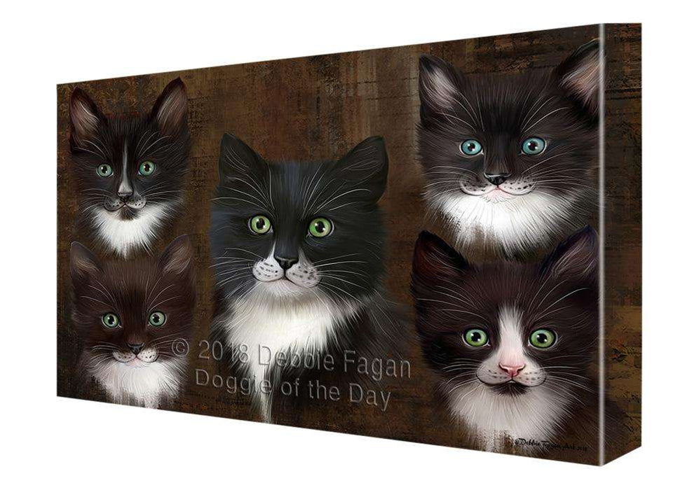 Rustic 5 Tuxedo Cat Canvas Print Wall Art Décor CVS105209