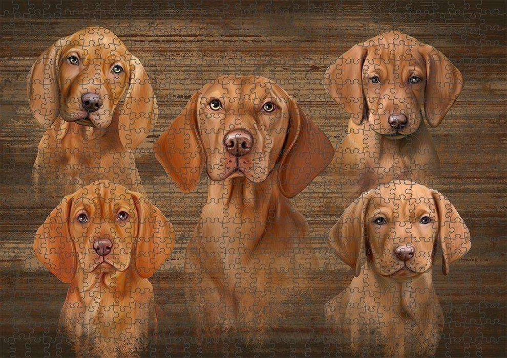 Rustic 5 Vizslas Dog Puzzle with Photo Tin PUZL52200