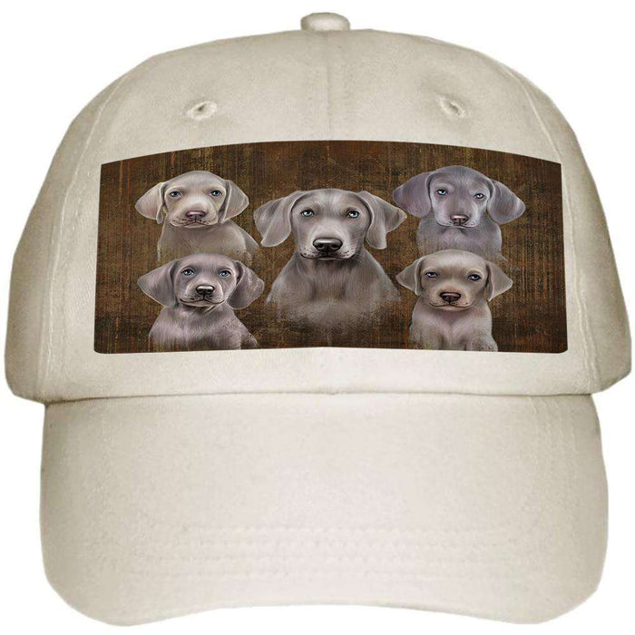 Rustic 5 Weimaraners Dog Ball Hat Cap HAT52152